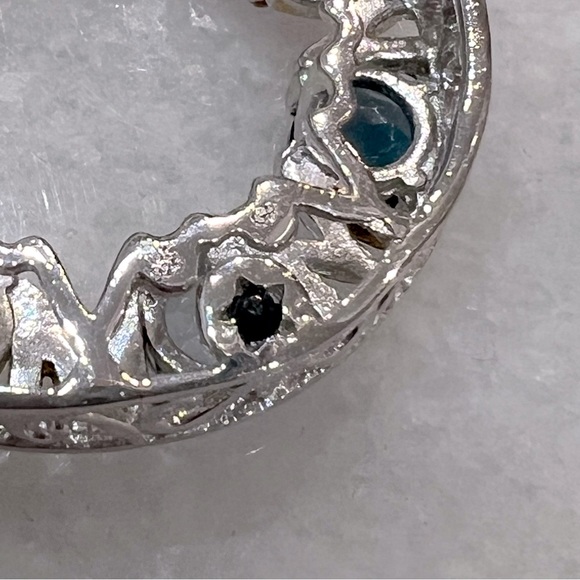 MOM Multigemstone 14K YG Sterling Silver Eternity Pendant Necklace - Picture 12 of 13